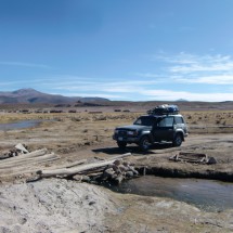 On the way to the Volcano Uturuncu with the Toyota Landcruiser